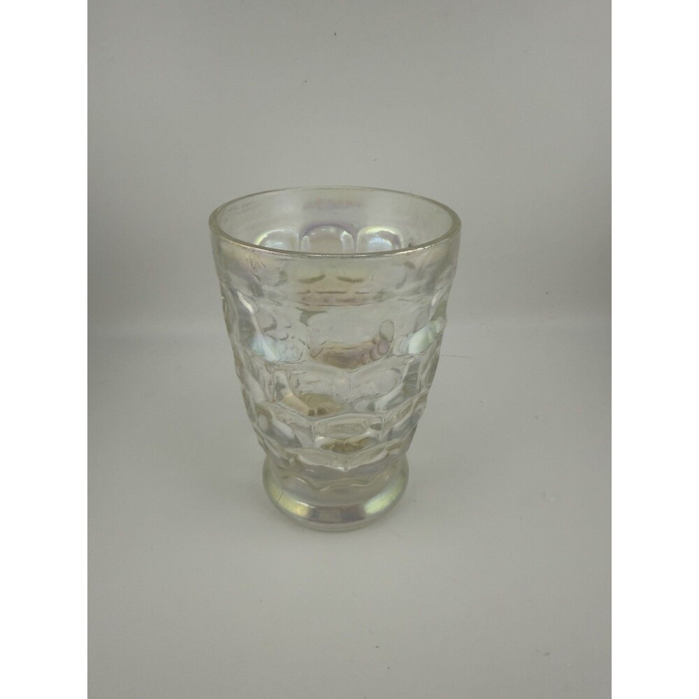 Vintage MID CENTURY 1960s Pressed COLONIAL Iridescent FEDERAL GLASS 10oz Tumbler